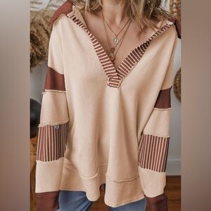 Pullover, Blue Velvet - Patchwork Stripe XL, NWT